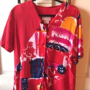 Retro vintage 2 piece Pants Set in Red